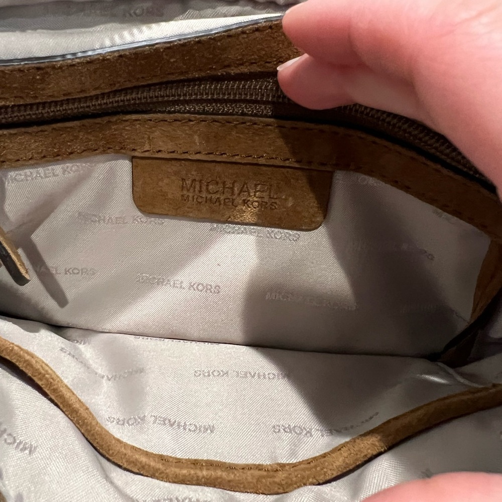 Michael Kors Suede Patchwork Crossbody Purse - Picture 9 of 9